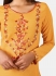 Yellow cotton casual wear embroidered Kurti Palazzo