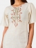 Off white cotton casual wear embroidered Kurti Palazzo