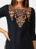 Black cotton casual wear embroidered Kurti Palazzo