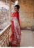 Bollywood Model White and Red Bengali saree