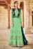 Light green faux georgette jacket style anarkali suit 1001