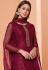 Magenta georgette kameez with palazzo 4027