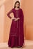 Magenta georgette kameez with palazzo 4027