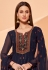 Navy blue georgette sharara suit 2032