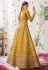 Mustard net center slit anarkali suit 5305