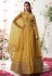 Mustard net center slit anarkali suit 5305