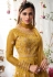 Mustard net center slit anarkali suit 5305