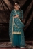 Turquoise soft net sequence sharara suit 14001