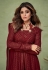 Shamita shetty maroon georgette embroidered center slit anarkali suit 9145