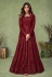 Shamita shetty maroon georgette embroidered center slit anarkali suit 9145