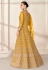 Mustard net embroidered long anarkali suit 9199