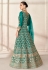 Green net embroidered center slit anarkali suit 9200