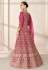 Magenta net embroidered long anarkali suit 9201