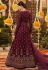 Wine net abaya style anarkali suit 3201