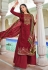 Maroon silk jacquard kameez with palazzo 3204