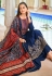 Navy blue silk jacquard palazzo suit 3205