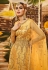 Yellow net abaya style anarkali suit 3206