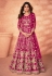 Shamita shetty magenta net abaya style anarkali suit 9182