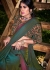 Ombre chiffon saree in teal blue and purple