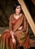 Ombre chiffon saree in Brown and honey color