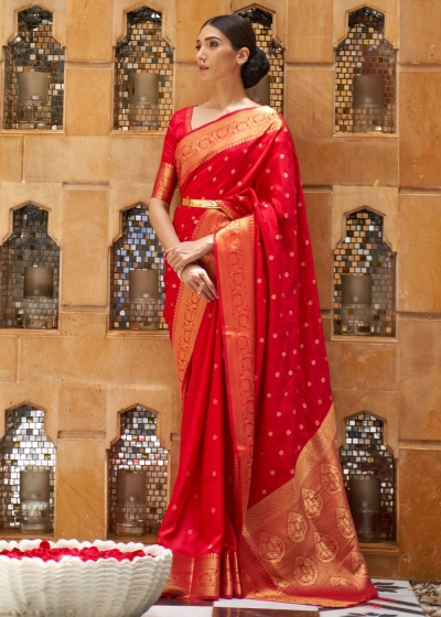 BRIDAL RED AND GOLD WOVEN KANJIVARAM 197002