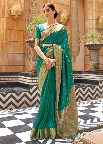 EMERALD GREEN AND GOLD WOVEN KANJIVARAM 197003