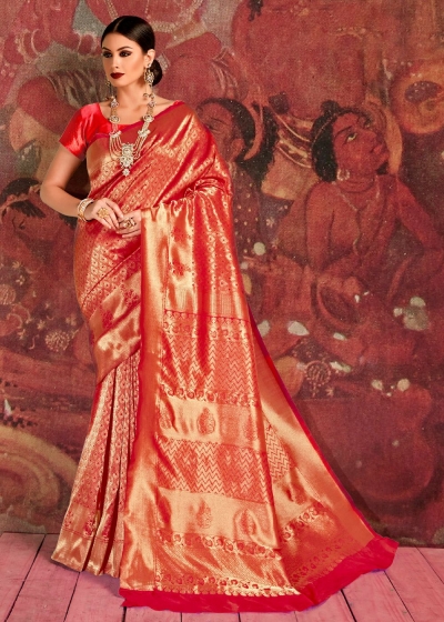 Festive Fiery Red Kanjivaram 59007