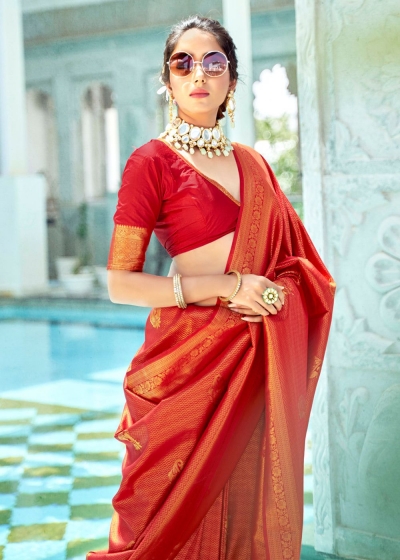 ROYAL RED KANJIVARAM ZARI SILK 5001