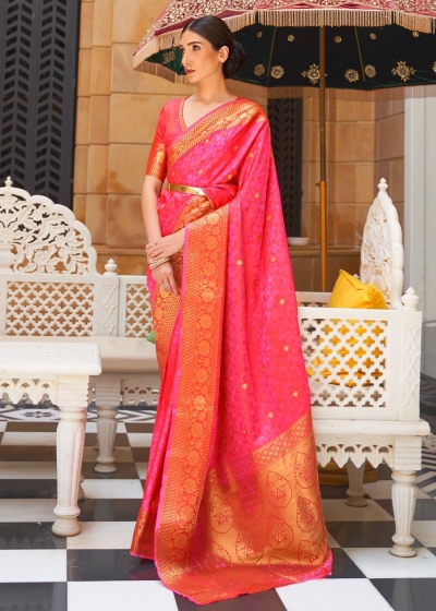 BERRY PINK AND GOLD WOVEN KANJIVARAM 197006