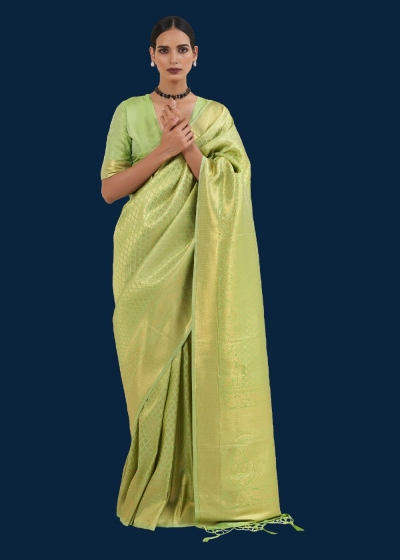 ROYAL LIME GREEN WOVEN KANJIVARAM 145003I