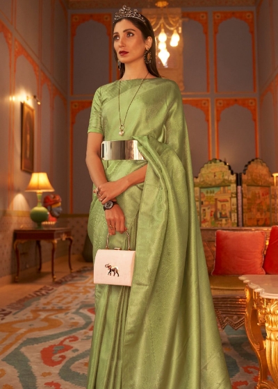 Pistachio Green Dual Tone Kanjivaram Silk 219001