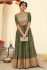 Bottle green georgette embroidery work long anarkali gown