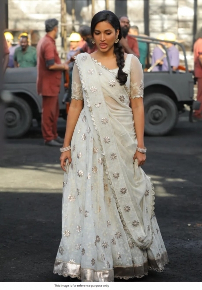 KGF Movie Srinidhi Shetty Inspired White wedding lehenga choli