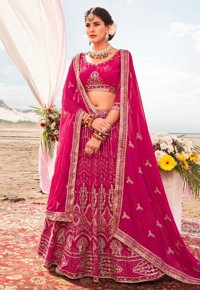 Magenta georgette circular lehenga choli 2202