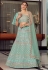 Sea green organza a line lehenga choli 9703