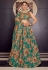 Sea green organza a line lehenga choli 9706