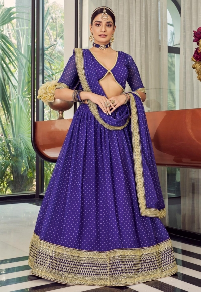 Purple organza a line lehenga choli 9714