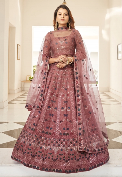 Brown silk circular lehenga choli 1994