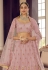 Pink organza a line lehenga choli 9414