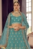 Turquoise organza a line lehenga choli 9416