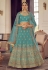 Turquoise organza a line lehenga choli 9416