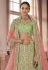 Pista green organza a line lehenga choli 9422