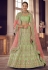 Pista green organza a line lehenga choli 9422