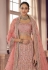 Pink organza a line lehenga choli 9423