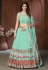 Sea green readymade chinon circular lehenga choli 1229