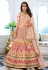 Peach organza wedding lehenga choli 995