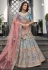 Blue velvet circular lehenga choli 9602