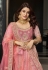 Pink velvet circular lehenga choli 9604