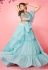 Sky blue chiffon frilled lehenga choli 8002