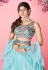 Sky blue chiffon frilled lehenga choli 8002